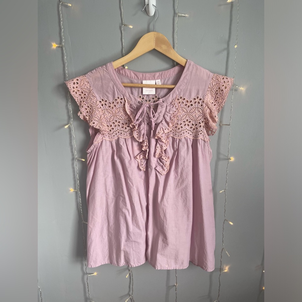 Lavender Lace Sleeve Top